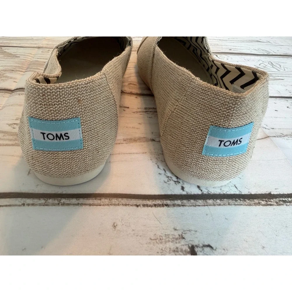 TOMS Mens Alpargata Natural Heritage Canvas Slip On Loafers Shoes Size 11.5